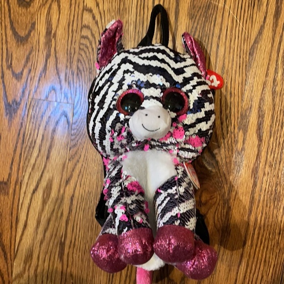 NWT Ty Beanie Boo Zebra backpack & matching slides - Picture 6 of 9